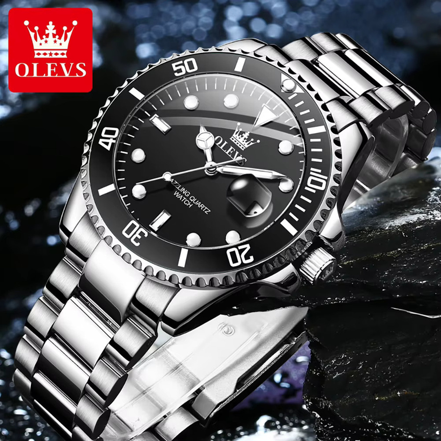 OLEVS Armbanduhr, Quarz, Edelstahl, Bicolor, Schwarz, Herren - Bild 3