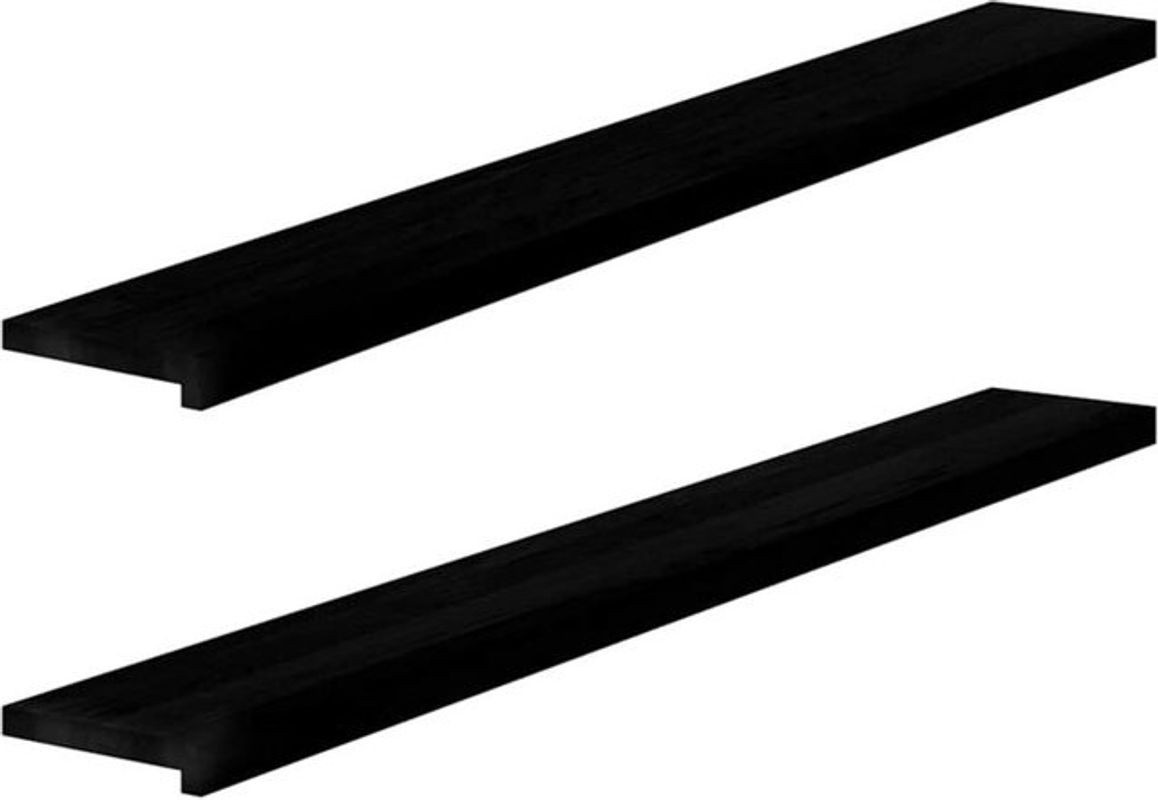 Vidaxl Fensterbänke 2er Set aus Massivholz Eiche in Dunkelbraun B: 160 cm, T: 20 cm, H: 2 cm - Bild 1