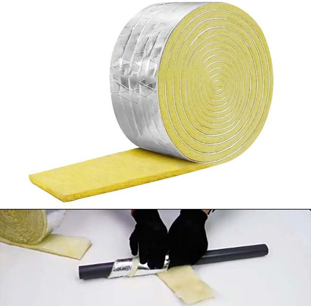 LEENKEA Glaswolle-Rohrisolierung aus Fiberglas mit silberner Folierrückseite, 10 Meter Länge - Bild 1