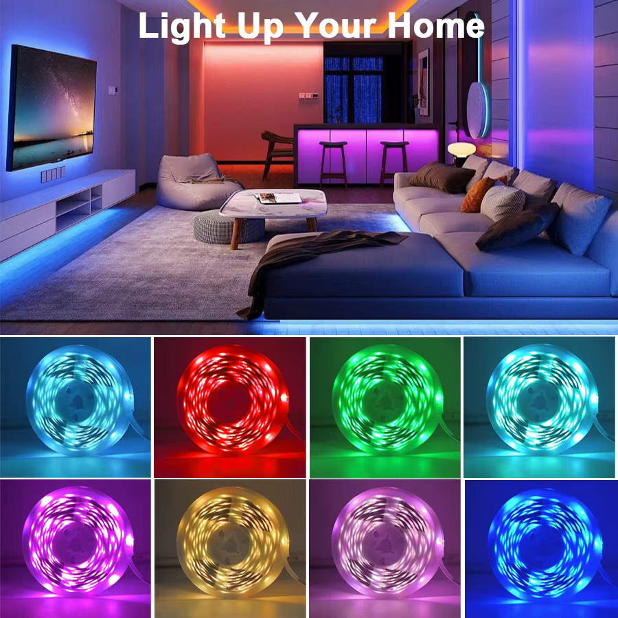 Mikenoon RGB LED-Lichtstreifen 24V mit Musik-Synchronisation und App-Steuerung, Multicolour SMD LED-Band für Schlafzimmer und Partydekoration - Bild 2