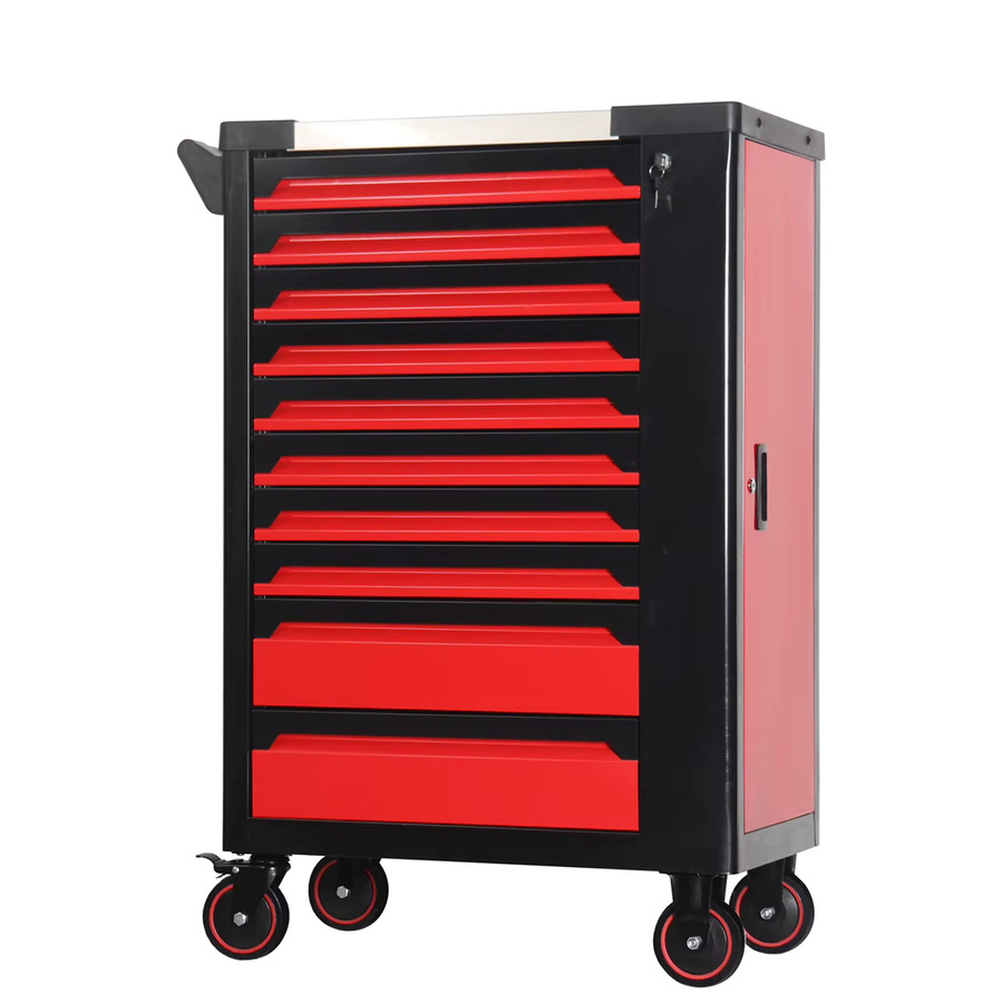 EJ Schwerlast-Werkzeugwagen in Rot mit 10 Schubladen und 260-teiligem Werkzeugsatz für Garage und Werkstatt B/T/H: 118,8 x 83,5 x 45,5 cm - Bild 2