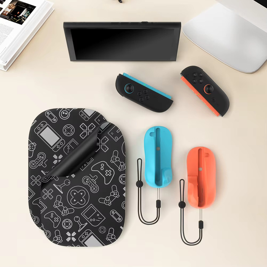 2er-Set Ergonomische Gaming Controller Griffe und Halterungen für Nintendo Switch Joy-Con in Schwarz und Multicolour - Bild 2
