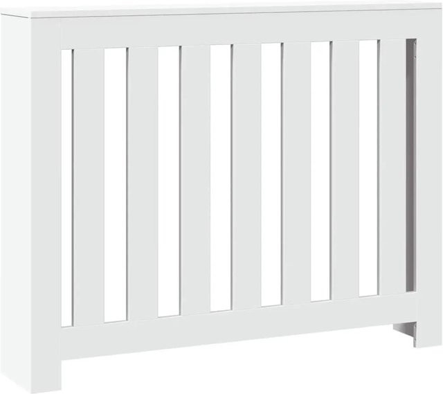 vidaXL Heizkörperverkleidung in Weiß im modernen Latten-Design aus Holzwerkstoff, B/T/H: 104 x 20 x 82 cm - Bild 1