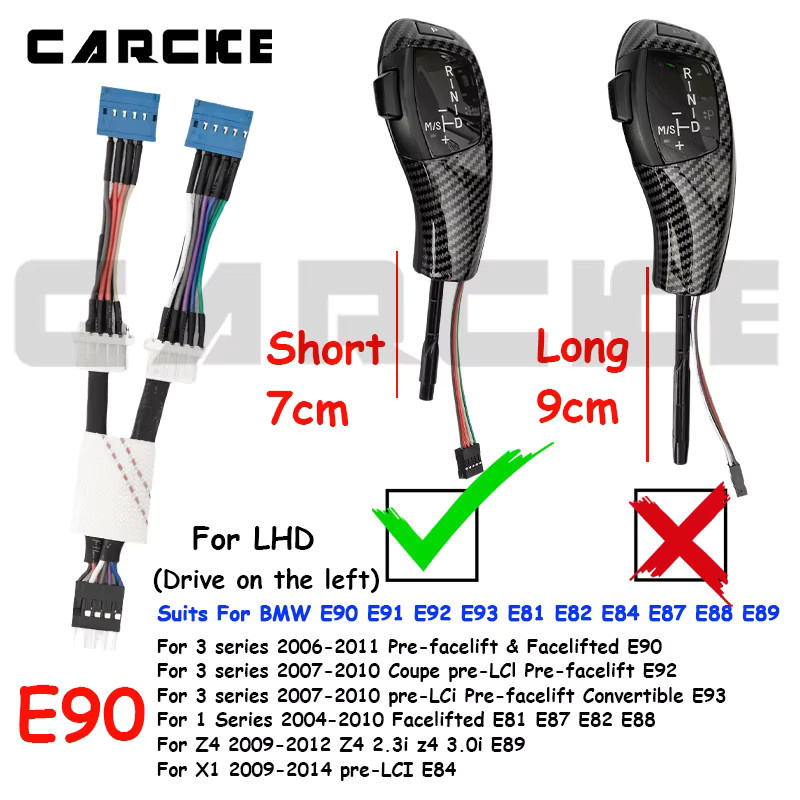 CARCKE E90 Schaltknauf mit LED-Beleuchtung für BMW E87 E88 E90 E91 E92 E93 E63 Automatikgetriebe - Bild 3