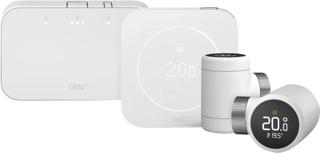 tado Kabelloses Smart-Thermostat X Multiroom Starterset 2. Generation mit 2 Thermostatköpfen in Weiß mit App-Steuerung und Smart-Home-Integration - Bild 1