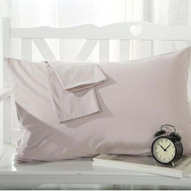 Yiran Furniture Kissenbezüge aus 100% Baumwolle, 2er-Set, Einfarbig, Silber Grau, B: 48 cm, L: 74 cm - Bild 1