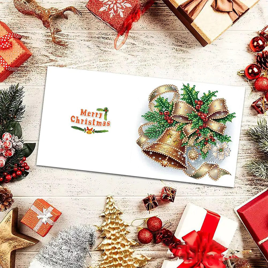 6-teiliges DIY-Diamant-Malerei-Grußkarten-Set mit Weihnachtsdesigns in Multicolour aus Papier - Bild 5