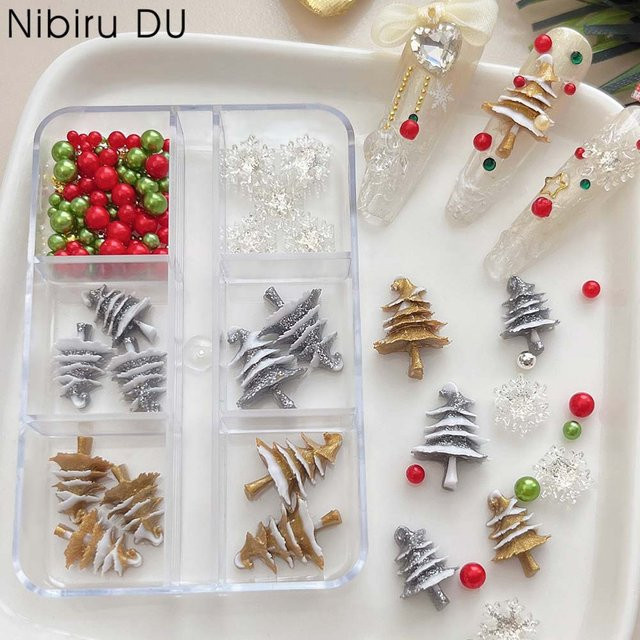 Nibiru DU Nail Art Charms Weihnachtsbaum 3D Acryl, Glänzend - Bild 1