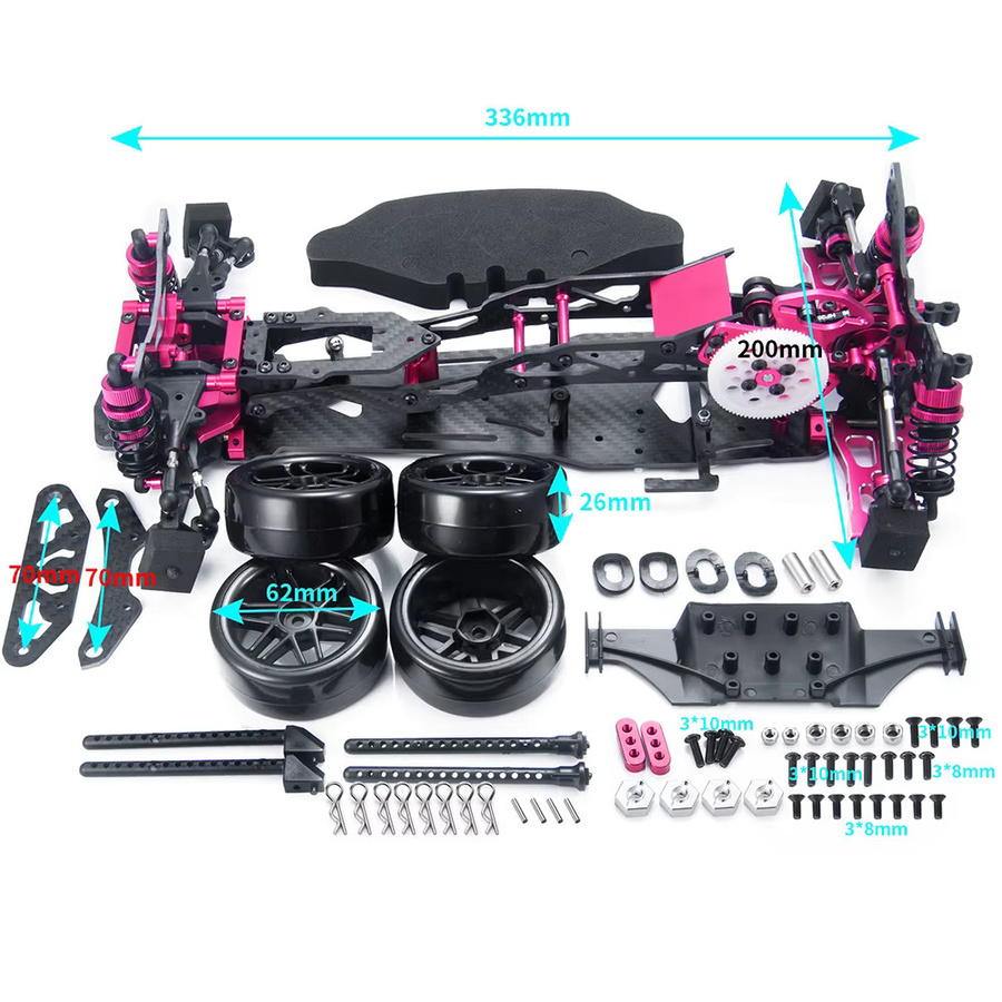 Axspeed Sakura D5S Rahmen Kit Legierung & CF Pink - Bild 5
