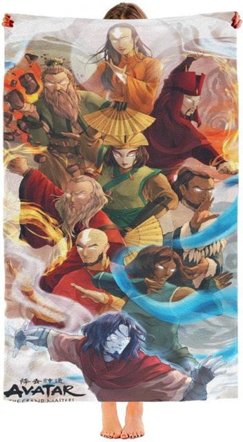 Mikrofaser Strandtuch JMG Household Supplies Anime Avatar Der letzte Airbender Design, sandfreies und schnelltrocknendes Handtuch, B/H: 76 x 152 cm, Multicolour - Bild 1