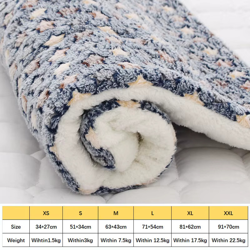 Pawstrip Hundebettmatte aus Flanell in Blau, warme Haustier-Schlafmatte für Hunde und Katzen - Bild 5