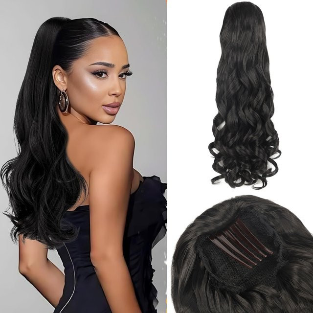 YAKIBEAUTY Haarschwänze, synthetisch, lockig, gewellt, Damen, 22 Zoll - Bild 1