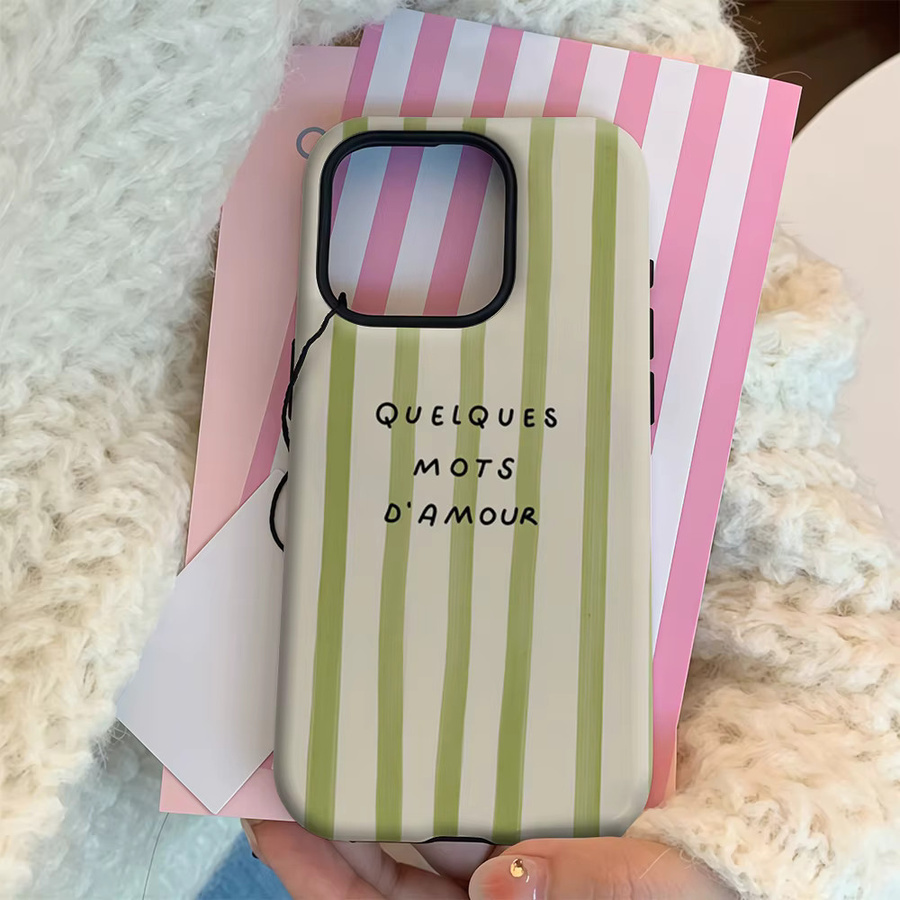 Quelques Mots D'amour Handyhülle für iPhone 17 16 15 14 13 12 11 Pro Max Plus mit doppelschichtiger Rückseite in Grün - Bild 2