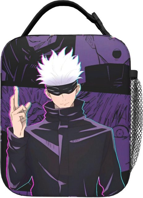 Fancy Style Studio Satoru Gojo Manga Isolierte Lunchtasche in Lila, Wiederverwendbare Kühltasche für Jujutsu Kaisen Anime Fans - Bild 1