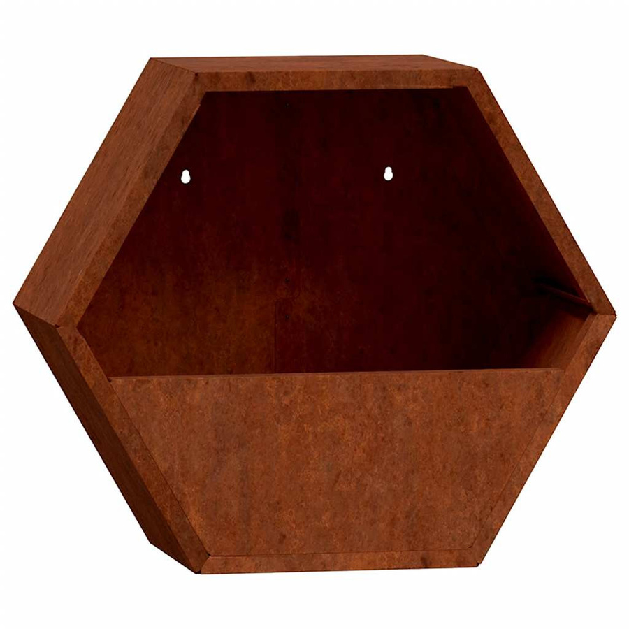 vidaXL Wand-Blumenkasten aus Cortenstahl in Braun, 2 Stück, B: 30 cm, T: 10 cm, H: 25 cm - Bild 4