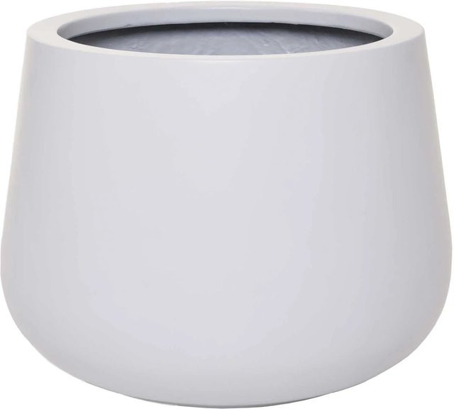 Vivanno Blumentopf Girar rund in Weiß aus Fiberglas B: 36 cm, T: 36 cm, H: 27 cm - Bild 1