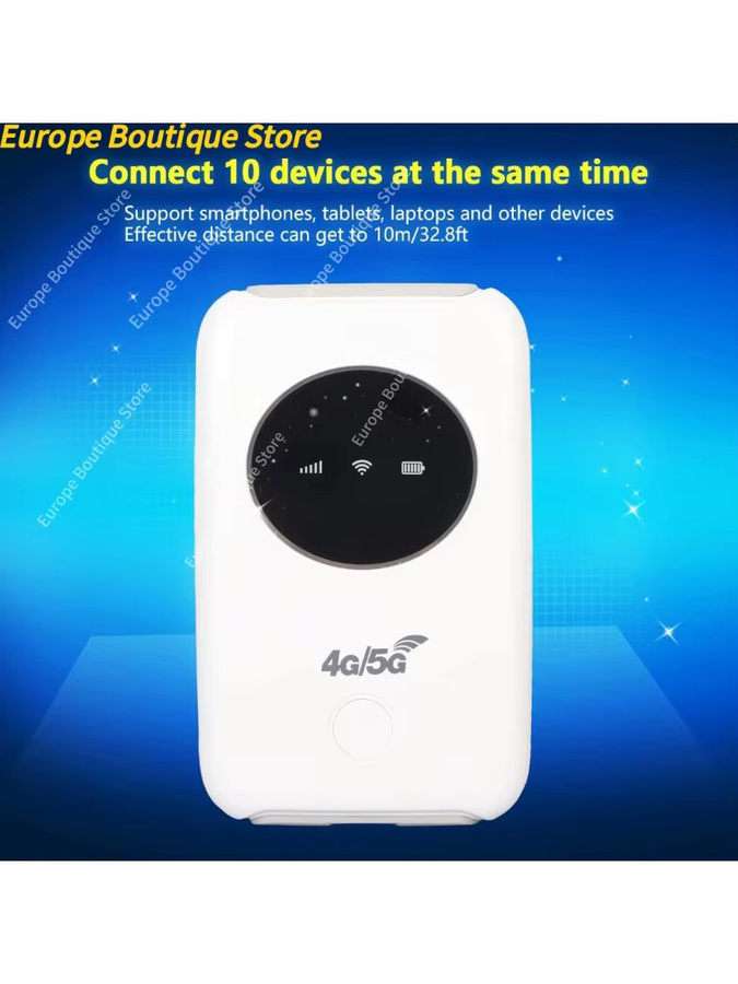 NUOYING Tragbarer 4G/5G Pocket WiFi Mobile Hotspot mit 300Mbps und USB-C Anschluss, Weiß - Bild 7