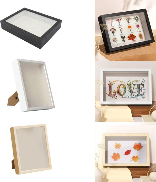 Kesoto Schattenbox-Rahmen aus Holz in Rustikalem Design für Hochzeitsfotos und Kunstwerke, Rechteckig - Bild 1
