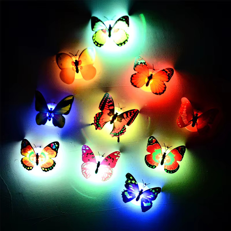 Buntes Schmetterling LED Nachtlicht mit Magnet für Kühlschrank und Wohnkultur, 2 Stück - Bild 2