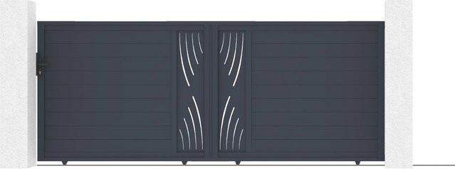 Casanoov Elektrisches Schiebetor Veleta aus Aluminium mit Schiebetorantrieb Ranger C300, Farbe: Anthrazit/Grau, B/H: 400 x 160 cm - Bild 1