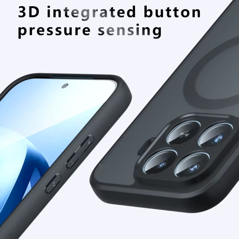 MagSafe Acryl Stoßfeste Hülle für Xiaomi 17T 17T Pro 15T Poco X8 X7 F7 F8 Pro mit Magnetischer Kabelloser Ladefunktion in Transparent und Schwarz - Bild 5