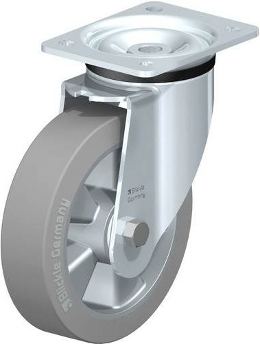 Blickle Lenkrolle LK-ALEV 180K-SG in Grau mit Stahlgehäuse und 180 mm Rad-Durchmesser, Tragfähigkeit max. 450 kg - Bild 1