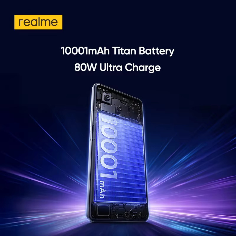 realme P4 Power 5G Smartphone in Silber mit 6,8 Zoll 144Hz Curved Display, Dimensity 7400 Ultra Chipsatz, 50MP Sony Kamera und 10001mAh Akku mit 80W Ladefunktion - Bild 2