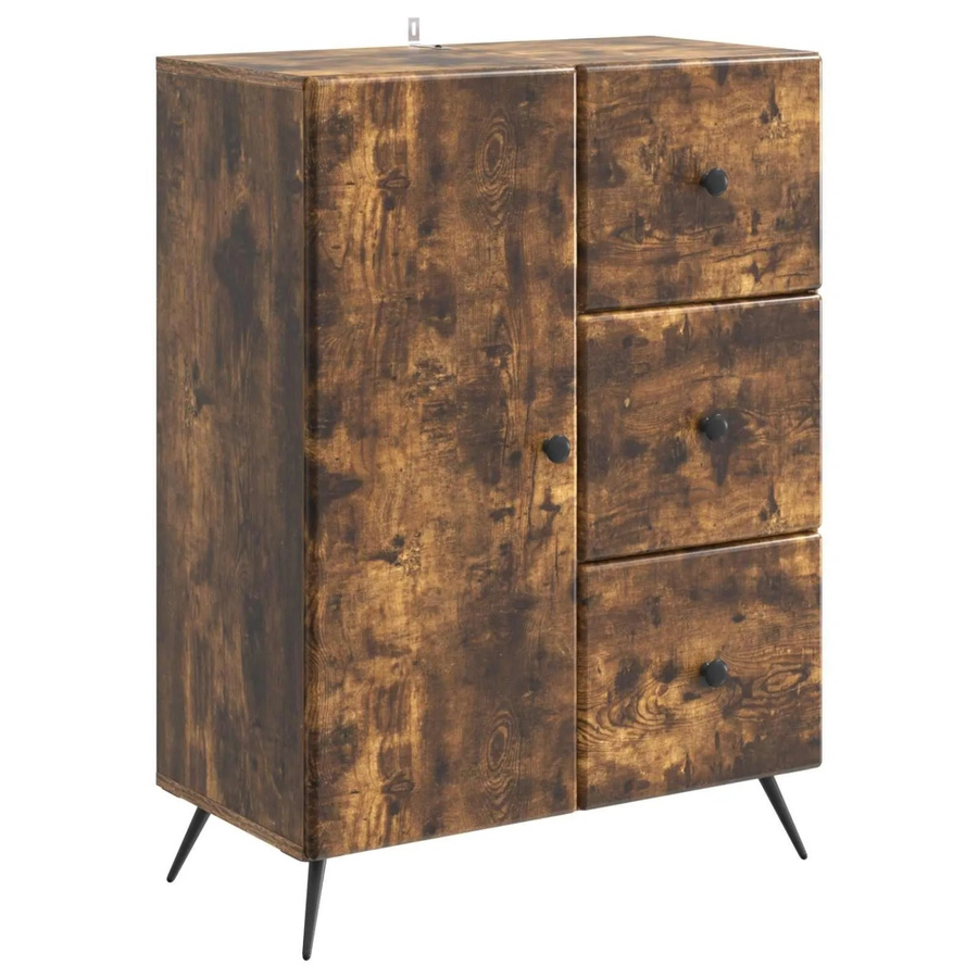 vidaXL Sideboard Modern in Geräuchert Eiche, Farbe Braun, B/T/H: 66 x 34,5 x 90 cm - Bild 2