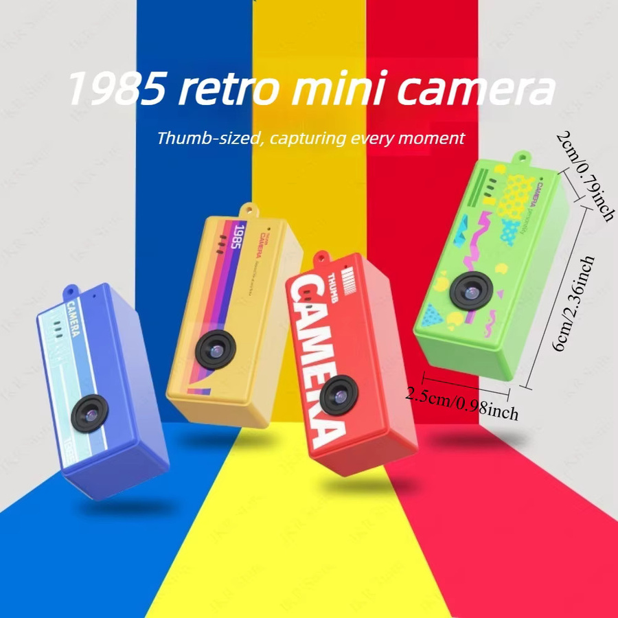 Mini-Daumenkamera Schlüsselanhänger als tragbare Action-Camera mit Blitz und Speicherkartenunterstützung in Gelb und Multicolour - Bild 6
