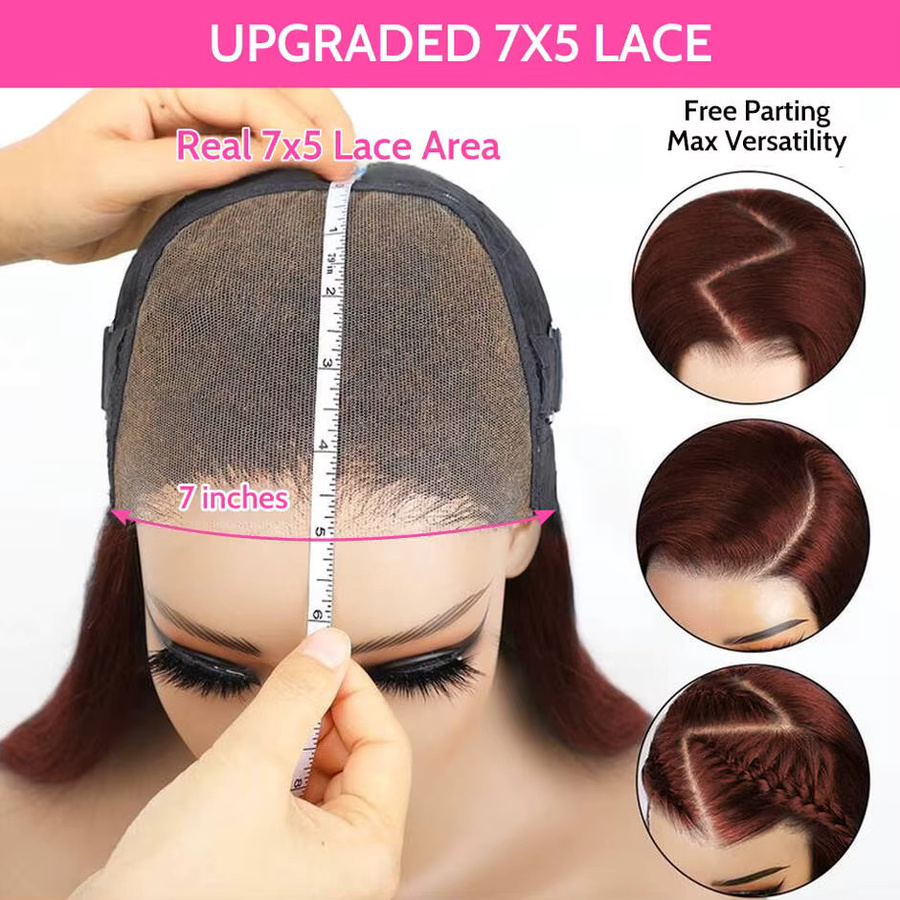 ISEE Hair Body Wave Perücke, schokoladenbraun, 100 % Echthaar - Bild 2