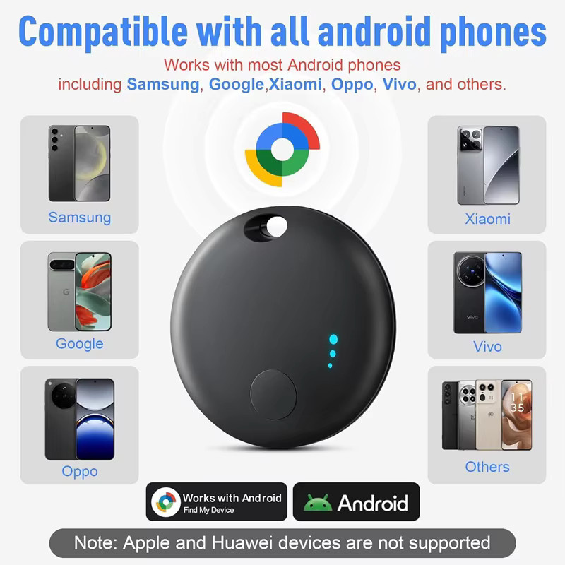 wesolvet Android Air Tracker Tag Bluetooth-Tracker in Schwarz kompatibel mit Google Find My Device App zur Lokalisierung und Suche von Gegenständen - Bild 2