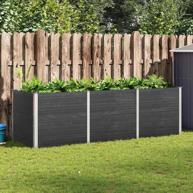 Furnicato Garten-Hochbeet aus WPC und Stahl in Grau, B/T/H: 300 x 100 x 91 cm - Bild 1