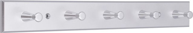 Siro Hakenleiste SM8164 aus Kunststoff in Chrom Matt mit 5 Haken, Länge: 400 mm - Bild 1