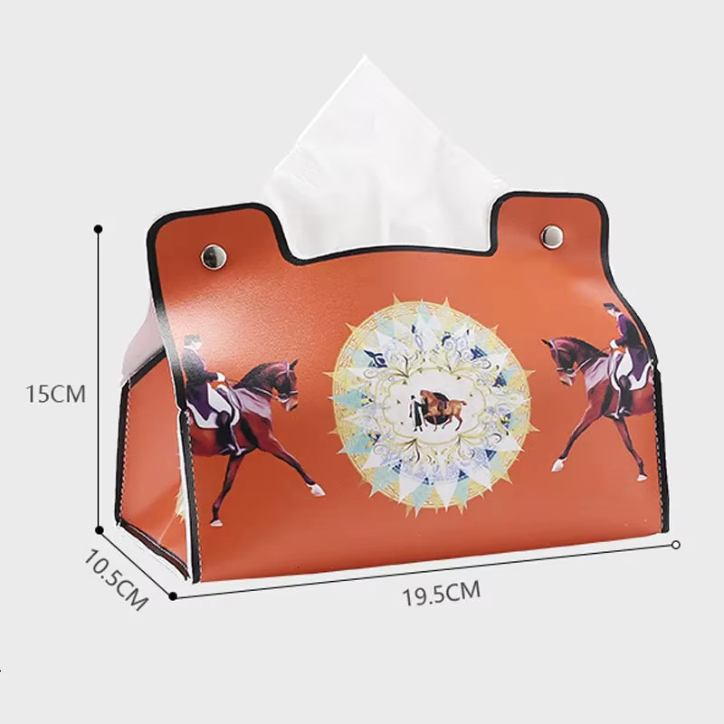 CZSAE Tissue Box aus Leder in Orange für Auto und Wohnzimmer - Bild 3