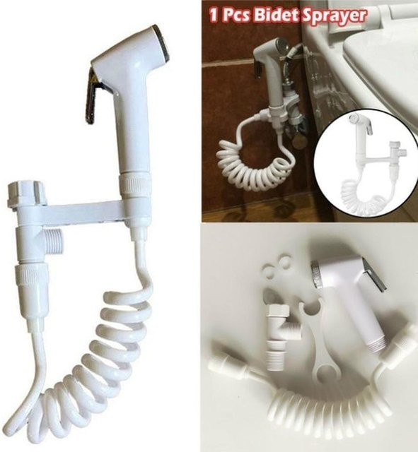 Multifunktions Bidet Set mit Duschsprayer und Schlauch für das Badezimmer in Weiß Matt - Bild 1