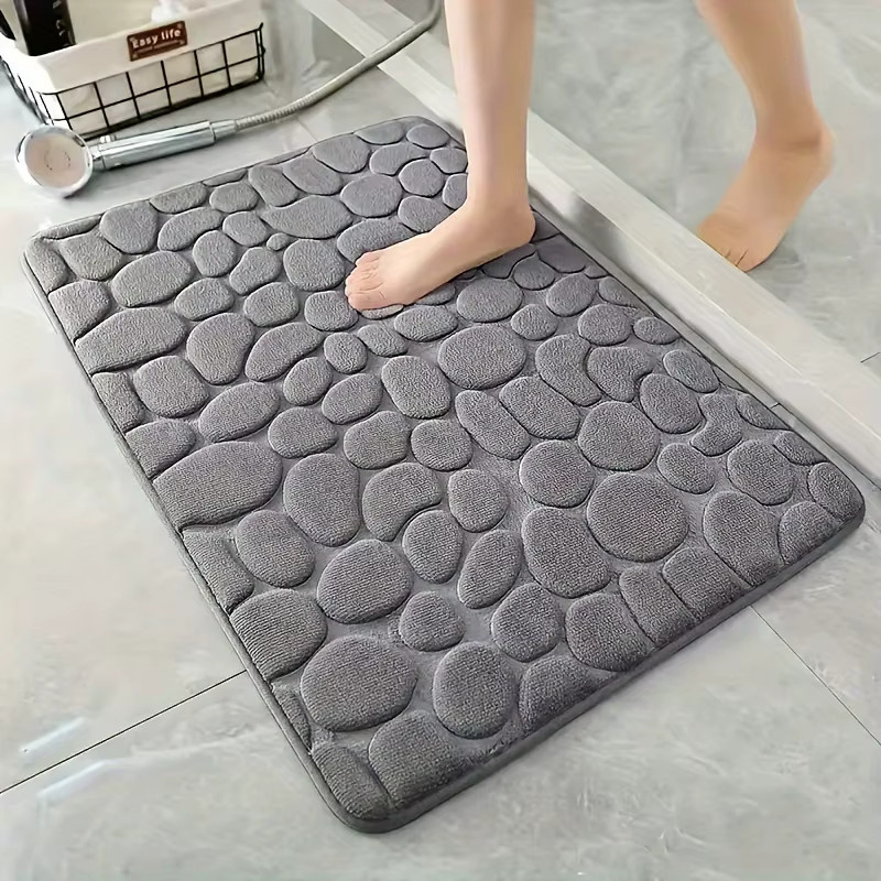 DUTRIEUX Badezimmer Matte Coralline Velvet Pebble in Schwarz, maschinenwaschbar und rutschfest mit PVC-Rückseite - Bild 2