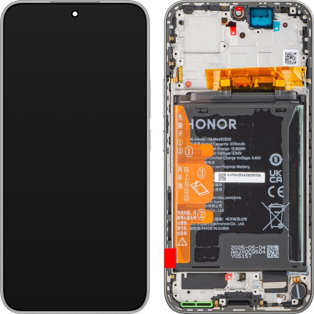 Honor 400 Display mit Touchscreen und Akku in Meteor Silver Weiß Service Pack 0235APNN - Bild 1
