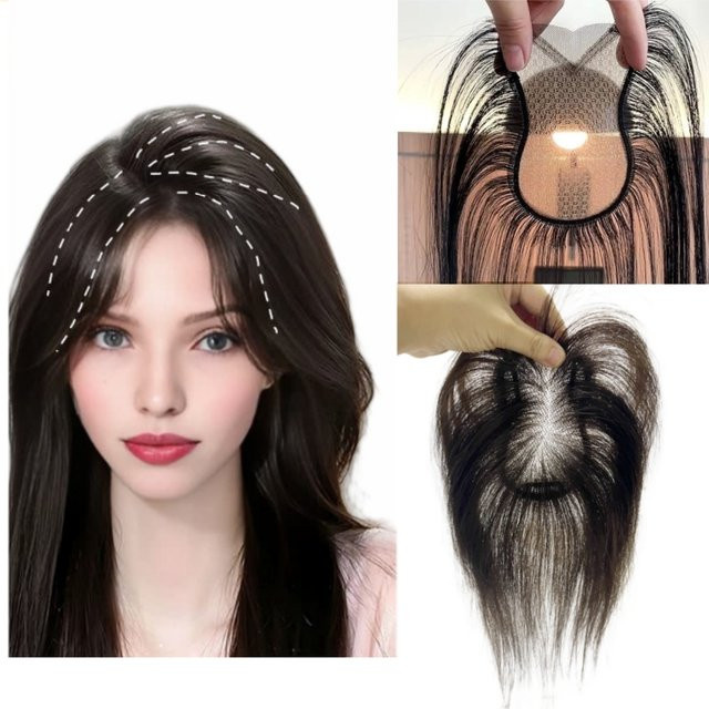 Anemone Echthaar-Topper mit Pony und Clips, Damen, 8x11cm - Bild 1