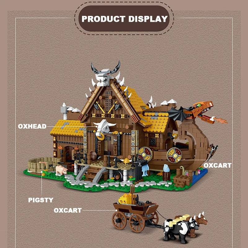 Linyi toy Wikinger Hausbau Spielset 3129 Teile - Bild 4