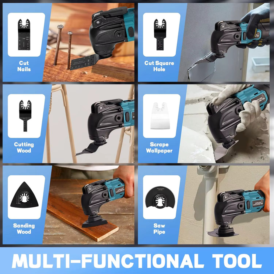 Makita 22000OPM Multi Tool Akku-Oszillierwerkzeug mit Schnellspanner für 18 V LXT Akkus in Blau - Bild 4
