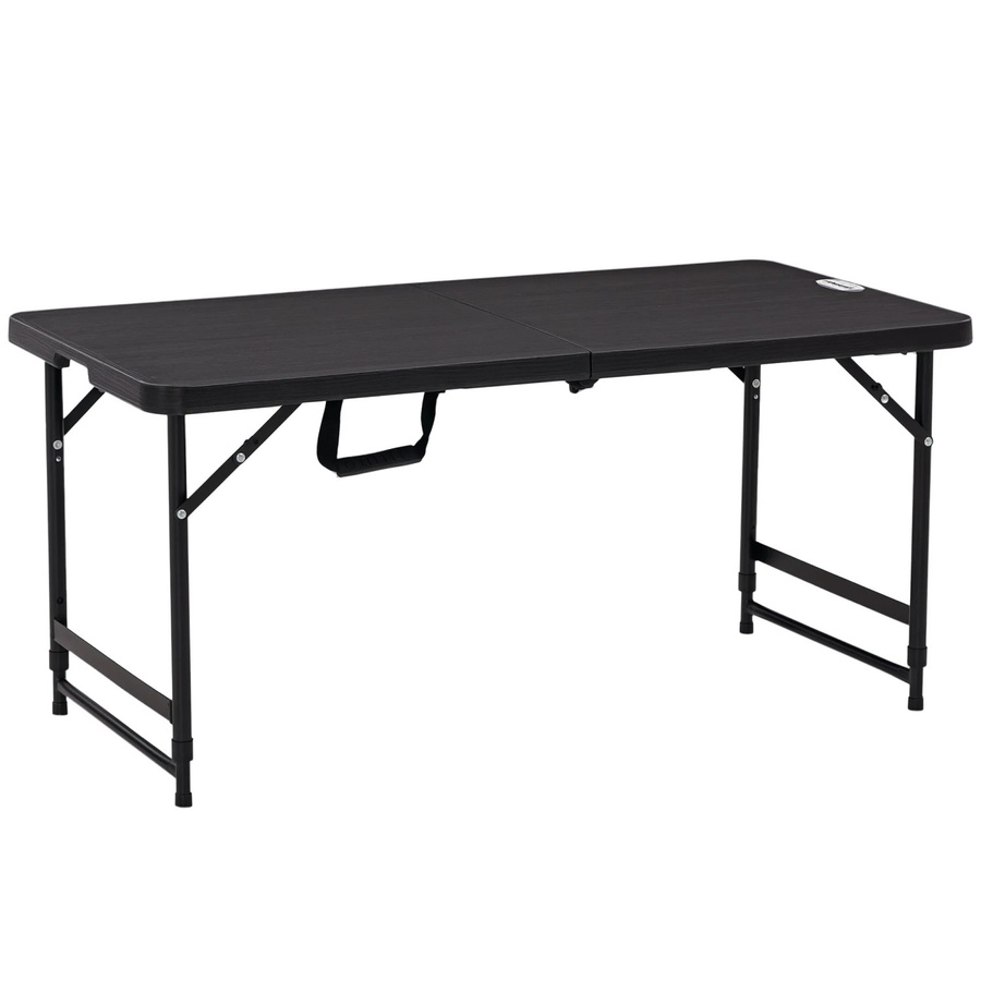 Outsunny Gartentisch klappbar aus Stahl und HDPE in Holzoptik, Farbe Schwarz oder Grau, B/T/H: 118 x 60 x 74 cm - Bild 3