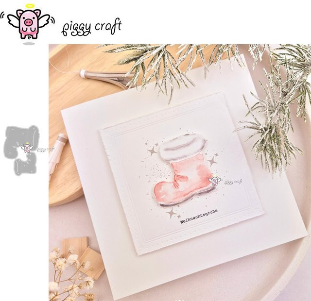 Piggy Craft Metall-Stanzform Weihnachtsschuh für Papierhandwerk und Sammelalben - Bild 1
