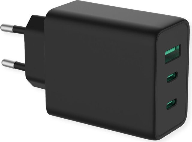 VALUE USB Ladegerät 65W mit GaN Technologie, 3-Port (1x USB-A, 2x USB-C), Schwarz - Bild 1