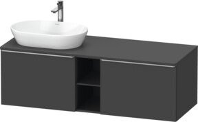 Duravit Waschtischunterschrank D-Neo in Grau, Wandhängend, Breite: 140 cm, Tiefe: 55 cm, Höhe: 45,9 cm - Bild 1