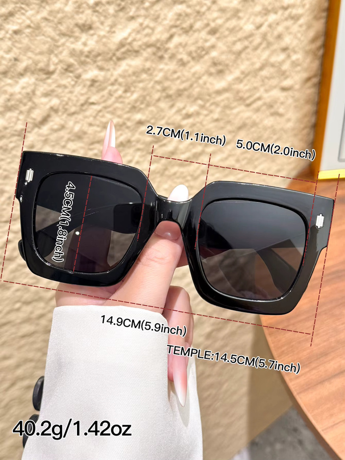 CAIPAI Sonnenbrille Damen, Vollrand, Square, Kunststoff, Schwarz - Bild 3