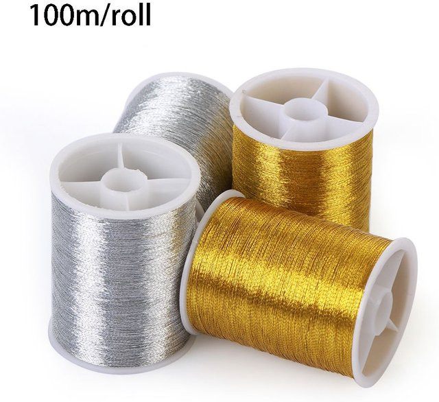 Goldener Metalldraht für DIY Handwerk und Stickereien auf einer 100 Meter Spule - Bild 1
