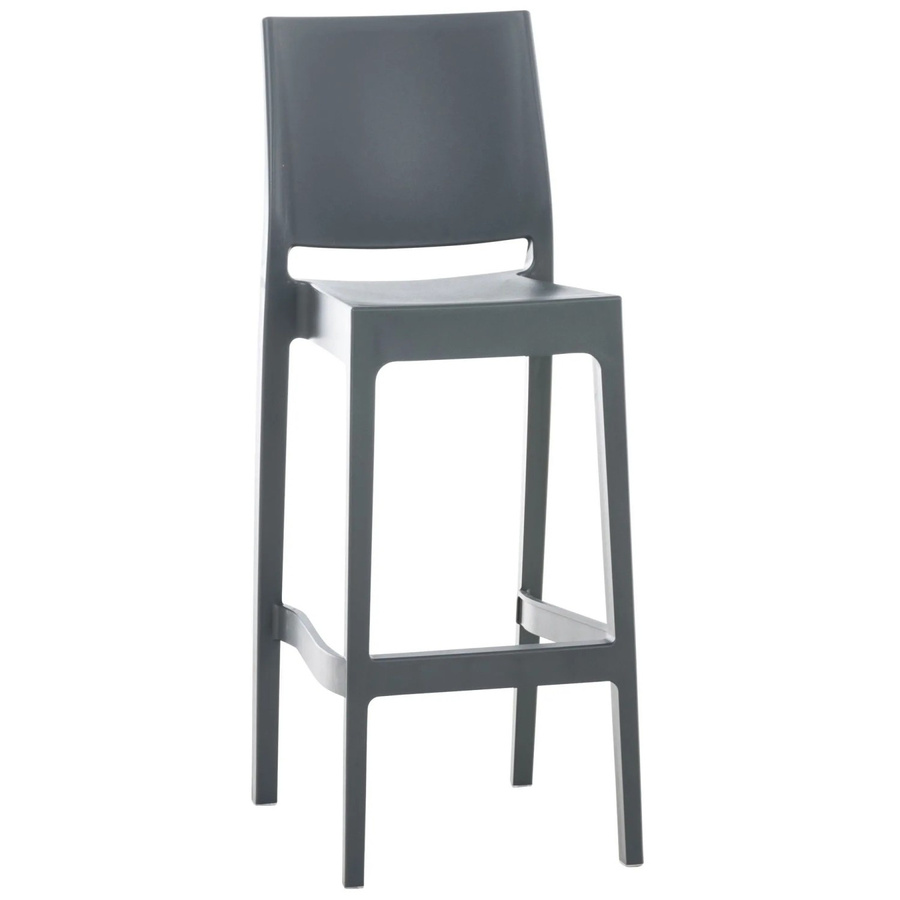 DELUKE Barhocker MIAMI Barstuhl mit Lehne aus Kunststoff in Dunkelgrau matt - Bild 2