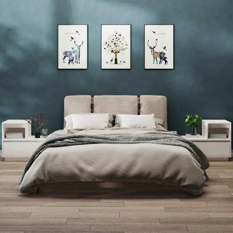 2er-Set Nachttische aus Massivholz Kiefer in Weiß, minimalistisches Design, B/T/H: 60 x 34 x 51 cm, vidaxl - Bild 1