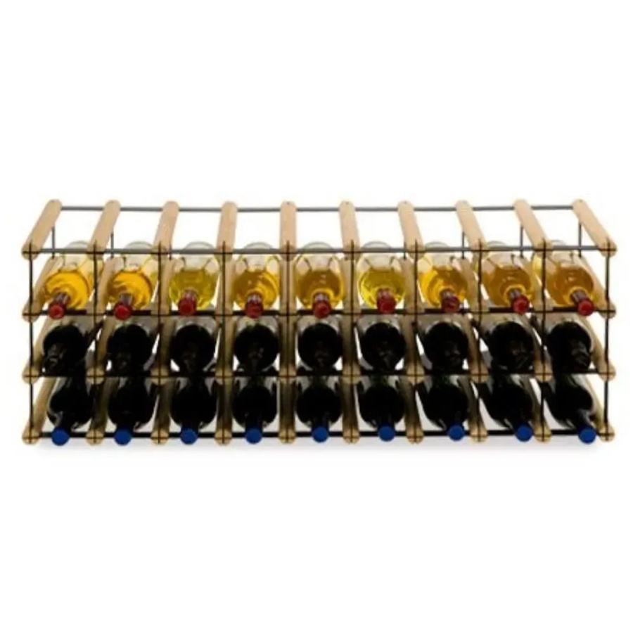 PROREGAL Modulares Weinregal Vinotega Mod aus massivem Kiefernholz in Natur, H x B x T: 32,5 x 92,5 x 24,5 cm - Bild 2