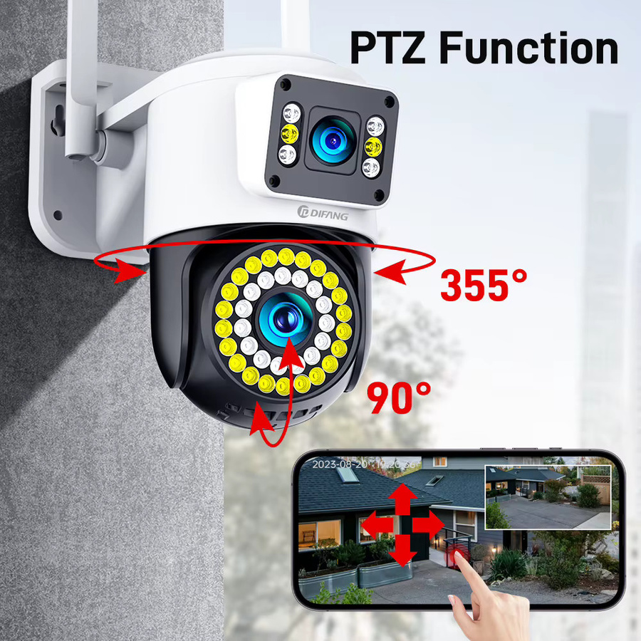 Yoosee 4K 8MP Dual Lens Outdoor Überwachungskamera mit Auto Tracking und Dual Screen Display, WiFi CCTV Sicherheitssystem, Weiß - Bild 2